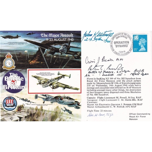 351 - RAFA9 Battle of Britain Signed by 4 Battle of Britain Pilots, Crew WAAF. 11 Sep 90 BFPS 2232 50th An... 