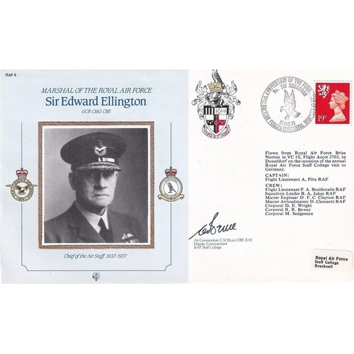 352 - CMD4a MRAF Sir Edward Ellington Signed. Air vice Marshal Bryant. 17 Jan 89 BFPS 2193 MRAF Sir Edward... 