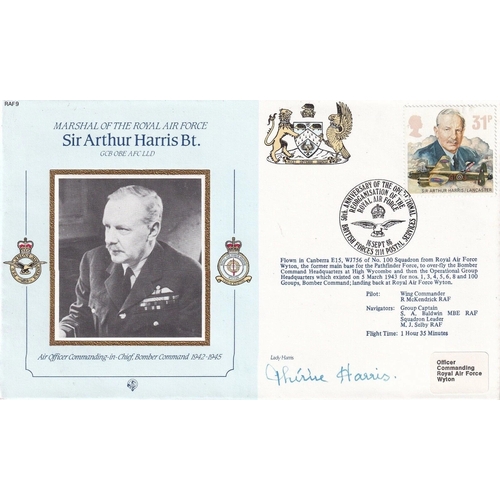 353 - CMD9b MRAF A Harris Signed Lady Harris Wife of MRAF A Harris. 16 Sep 86 BFPS 2114 50th Anniversary o... 