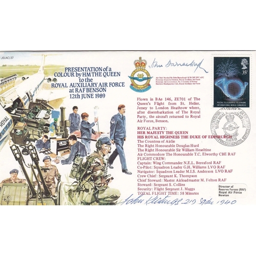 358 - JS(AC)37 Royal Auxiliary Air Force Covers Signed Air Chief Marshal Sir John Barraclough, and J Keati... 