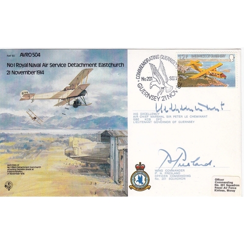 359 - B2c Avro 504 RNAS Detachment Eastchurch Double Signed Special. 21 Nov 82 Commemorating Guernsey's ow... 