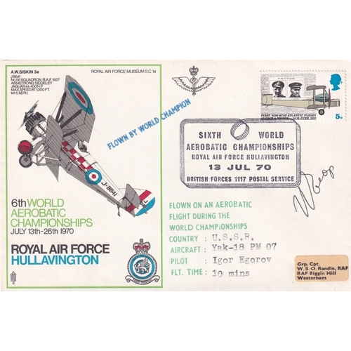 368 - RAF Hullavington Flown by World Champion Igor Egorov Signed Igor Egorov. 13 Jul 70 BFPS 1117 RAF Hul... 
