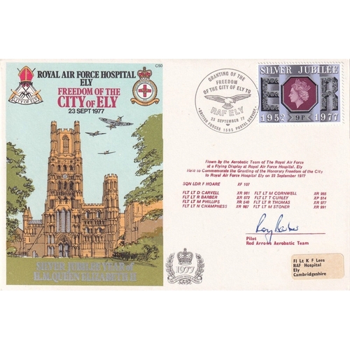 369 - C50bC Flown Red Arrows over City of Ely Signed Red Arrow Pilot Flt lt R Barber. 23 Sept 77 BFPS 1585... 
