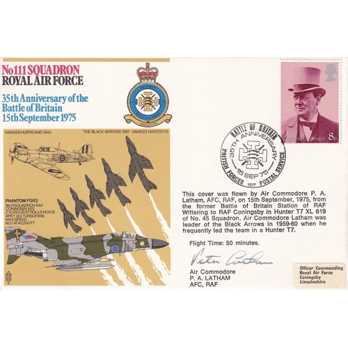 372 - RAF37c No 111 Sqn Signed P. A. Latham leader of the Black Arrows in 1959 - 60. 15 Sep 75 BFPS 1517 3... 