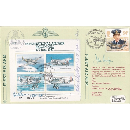 381 - JSF19c Air Fair- Biggin Hill Signed John Cunningham and 2 more Battle of Britain Pilots. 6 Jun 87 BF... 