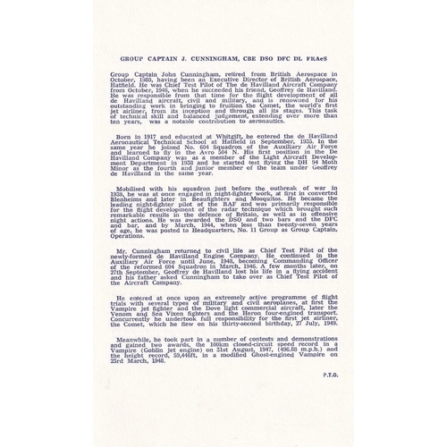 381 - JSF19c Air Fair- Biggin Hill Signed John Cunningham and 2 more Battle of Britain Pilots. 6 Jun 87 BF... 