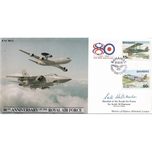 382 - 80th Anniv of the RAF Defence Airborne Early Warning Signed Sir Keith Williamson. 01 04 98 80th Anni... 