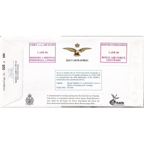 382 - 80th Anniv of the RAF Defence Airborne Early Warning Signed Sir Keith Williamson. 01 04 98 80th Anni... 