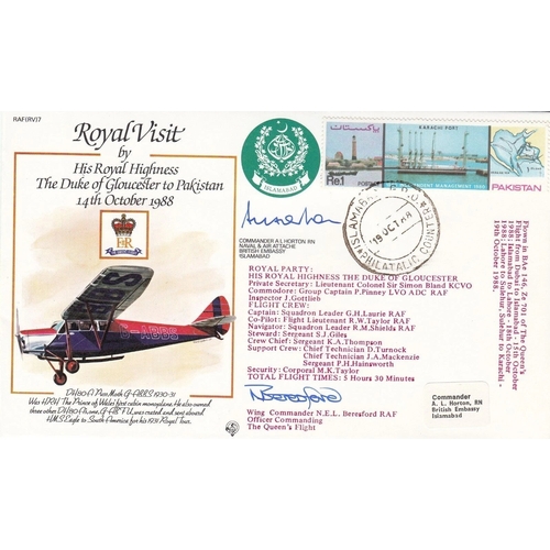390 - RV7eB Royal Visit Royal Highness Duke of Gloucester to Pakistan Special Signed. 19 Oct 83 Islamabad,... 