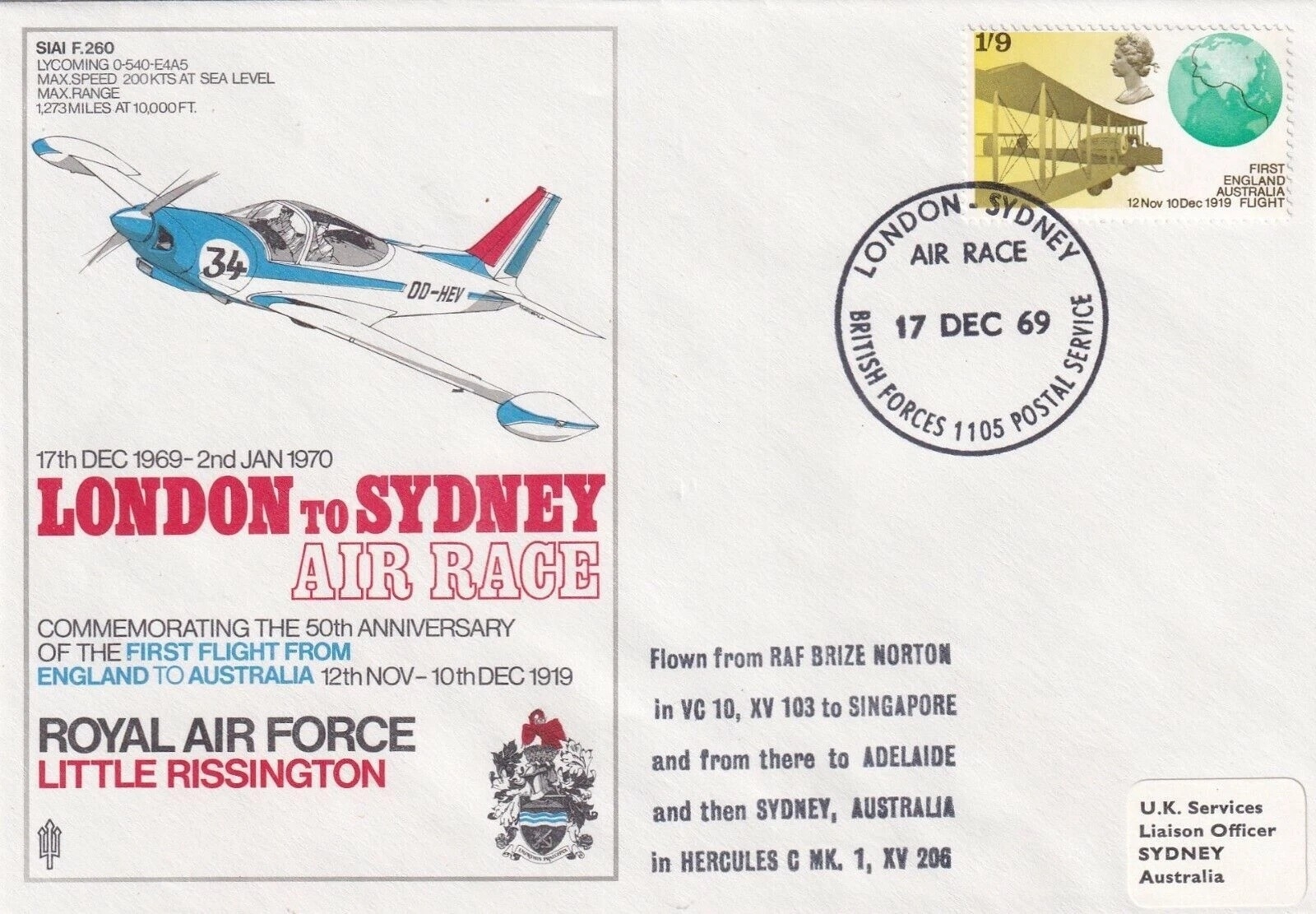 S2a RAF Little Rissington London - Sydney Air Race. Flown VC10 and ...