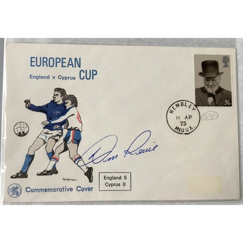 119 - Football Don Revie Leeds Utd signed 1975 European Cup Dawn First Day Cover England v Cyprus FDC. Eng... 