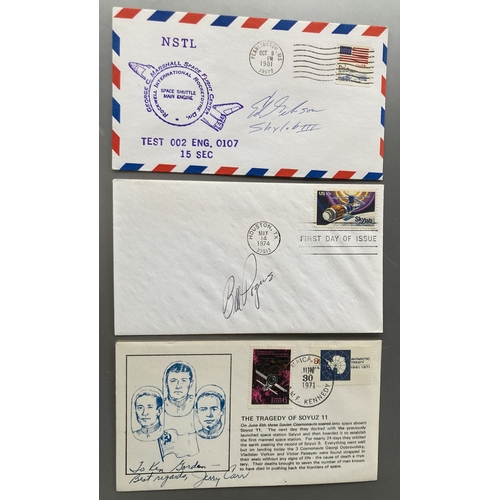77 - NASA Prime Crew of Third Manned Skylab Mission signed on three Space FDCs Gerald P. Carr, Edward G. ... 