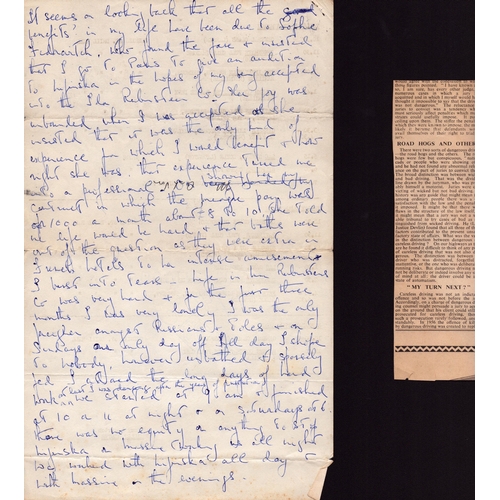 10 - Frederick Ashton handwritten notes as spoken by him at Ida Rubensteins funeral in Paris 1960. Rubens... 