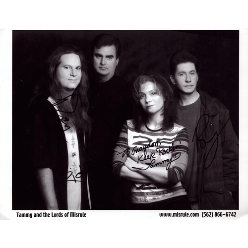 165 - Tammy and the Lords of Misrule signed 10x8 black and white photo. Signed by Sammy and other band mem... 