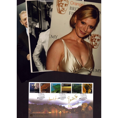 267 - James Fox, Edward Fox and Emilia Foz signed The National Trust Stourhead FDC, with   10x8 photos of ... 
