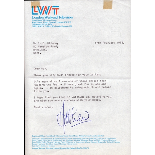 184 - Matthew Kelly TLS dated 17 Feb 1983.