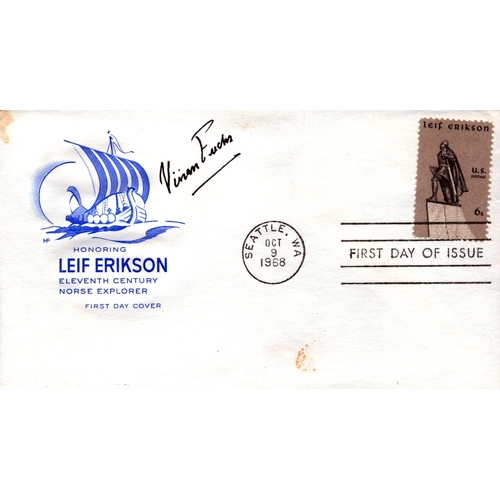 489 - Vivian Fucks signed Honouring Leif Erikson Eleventh Century Norse Explorer FDC PM Seattle . WA Oct 9... 