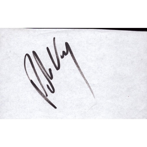 553 - Peter Kay signed 6x4inch page and 10x8inch accompanying colour photo.