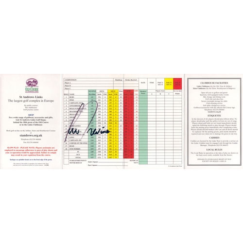 571 - Greg Norman signed St Andrews Old Course scorecard.