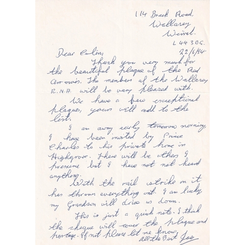 George Cross autographed Letter Signed by Joe ( Lynch ) Won his George ...