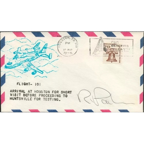 33 - Astronaut NASA Robert Parker signed Space Shuttle FDC missions: STS9. 35. 61E. 1978 Flight 101 piggy... 