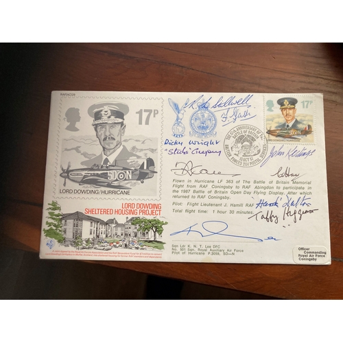 600 - 47th Anniv of Battle of Britain Signed Fighter 9 WW11 Pilots. 13 Oct 87 BFPS 2154 The 47th Anniversa... 