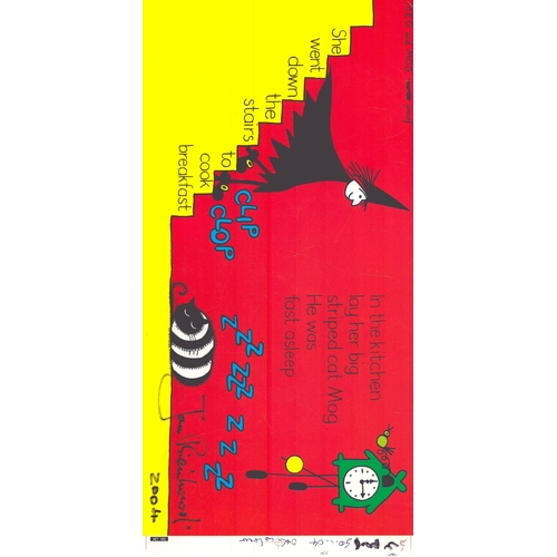 171 - Jan Pienkowski, illustrator of Meg and Mog books Signed 14 x 7 inch Colour Related Print. Signed in ... 