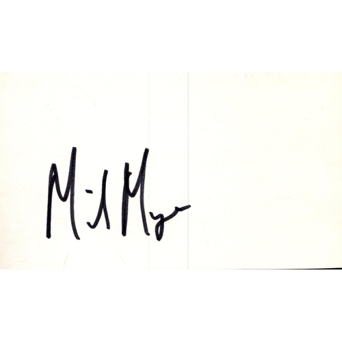 176 - Mike Myers signed white card.