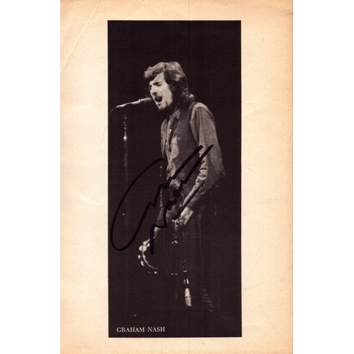 216 - Graham Nash signed book page.