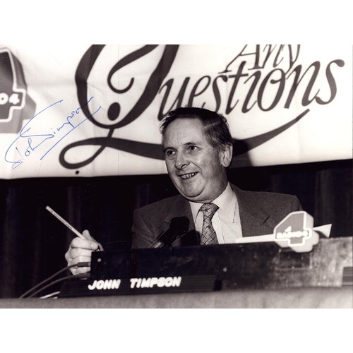 223 - John Timpson signed 6x8 inch black and white photo.