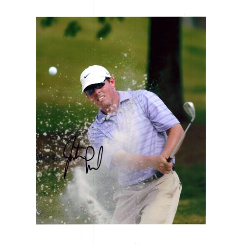 329 - Justin Leonard signed photo image, approx. 12x8.