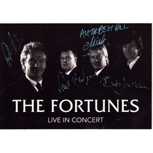 357 - The Fortunes Lobby Card Signed by 4 band members.