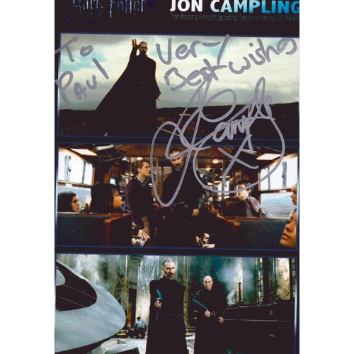 368 - Jon Campling signed Harry Potter movie stills photo 7x5. Dedicated.