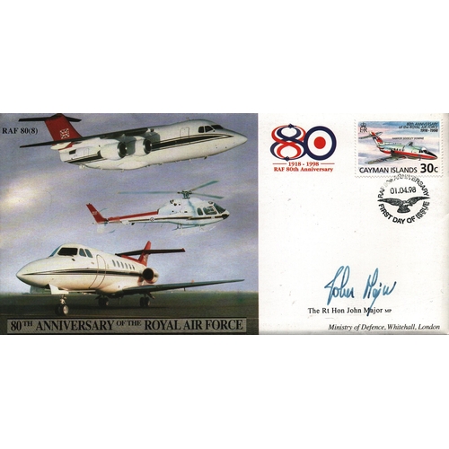 376 - John Major, The Rt Hon MP signed FDC (RAF 80(8). 80th Anniversary of The Royal Air Force. Single Sta... 