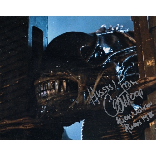 409 - Aliens cult sci-fi movie colour 8x10 photo signed by Carl Toop who played the Alien Warrior!