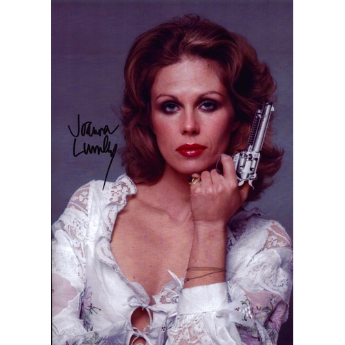 42 - Joanna Lumley signed 12x8inch colour photo.