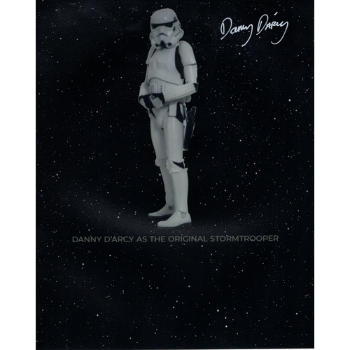 452 - Star Wars movie characters series colour 8x10 photo signed by actor Danny d'Arcy as a Stormtrooper.