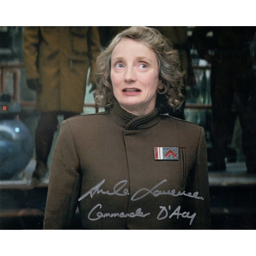 473 - Star Wars The Last Jedi actress Amanda Lawrence as Commander d'Arcy signed colour 8x10 photo.