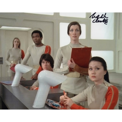 477 - Space 1999 colour 1970's sci-fi series 8x10 photo scene signed by actress Melita Clarke
