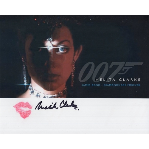 511 - 007 James Bond actress Melita Clarke signed, and personally kissed Diamonds are Forever colour 8x10 ... 