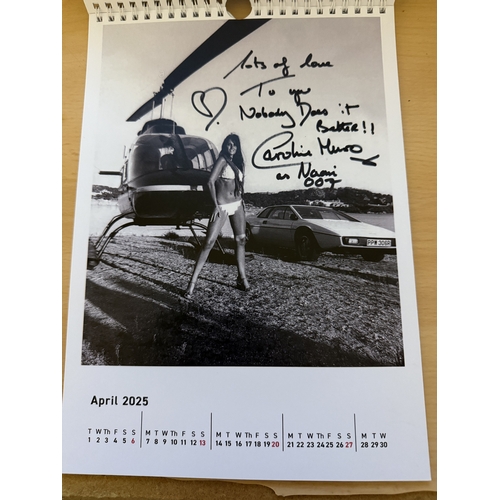 534 - James Bond 007 Caroline Munro signed 2025 Calendar, signed by 13 times by Caroline Munro to the cove... 