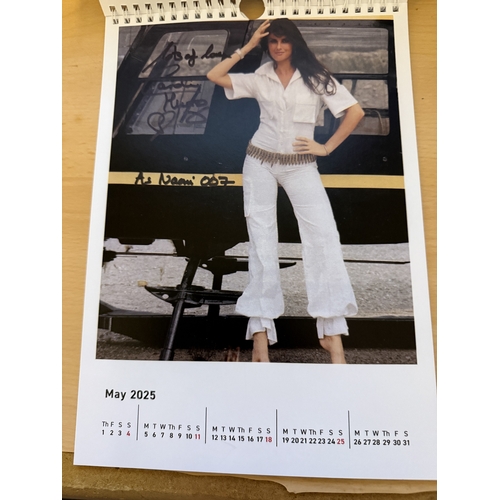 534 - James Bond 007 Caroline Munro signed 2025 Calendar, signed by 13 times by Caroline Munro to the cove... 