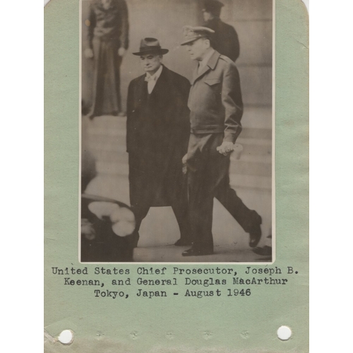 581 - WW2 Tokyo War Crimes chief prosecutor Joseph B Keenan signed approx 6x5 inch autograph album page. J... 