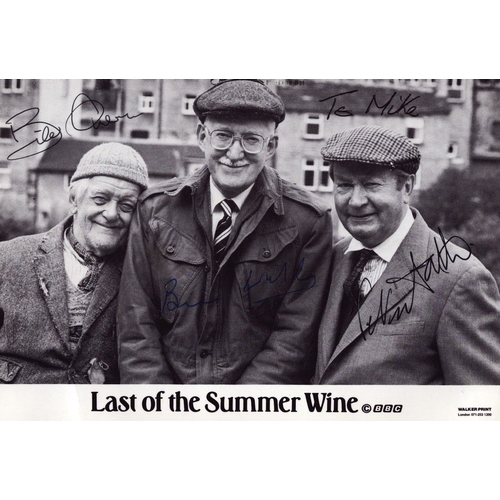 59 - Bill Owen, Peter Sallis and Brian Wilde signed Last of the Summer Wine 6x4inch black and white promo... 