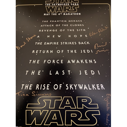 597 - Star Wars colour 14x11 inch photo signed by FIVE actors who have appeared in a Star Wars movie, incl... 