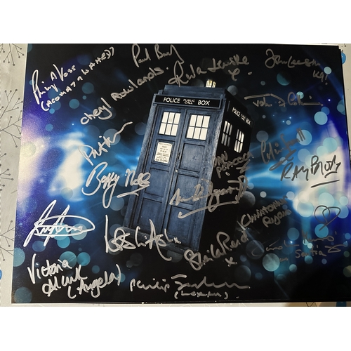 599 - Doctor Who Tardis 14x11 photo signed by NINETEEN stars of the series! This signed by Leslie Ash, Phi... 