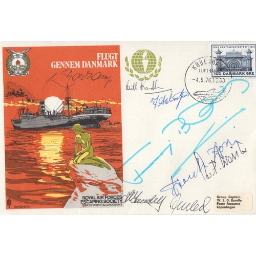 638 - RAF Escaping Society cover signed to front and reverse by 16 escaper/evaders as well as Danish resis... 