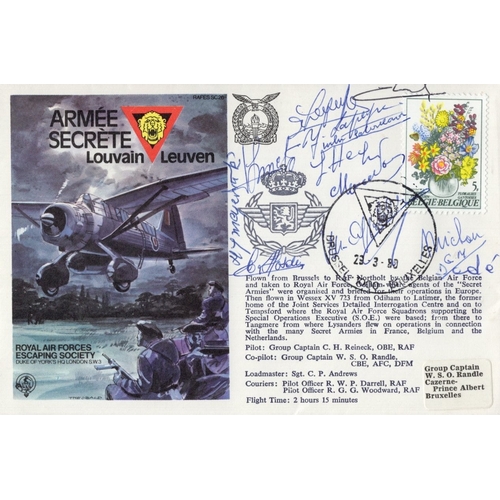 641 - RAF Escaping Society cover signed to front and reverse by 14 members of the French and Belgian resis... 