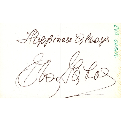 117 - Eva Gabor signed on the back of coloured photo, 6x3 inch.