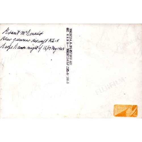 13 - Dambuster Grant McDonald signed to rear of very rare vintage photo of the breached Sorpe Dam, he has... 